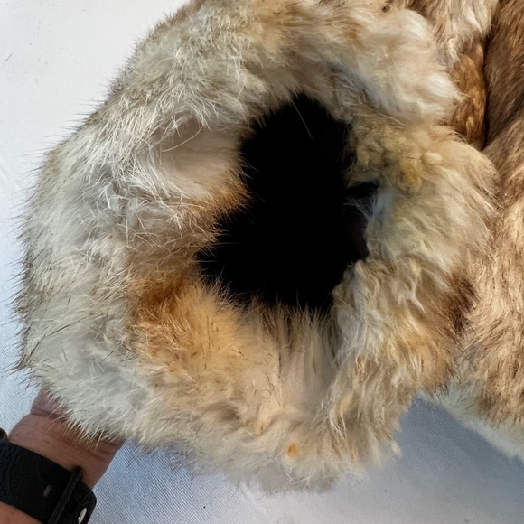 Vintage Fur Coat 1980s Split End LTD REAL Rabbit Fur Coat - Picture 8 of 16